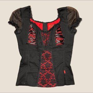 Vintage red and black Tripp Nyc corset top